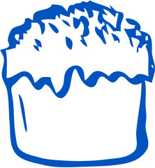 Traditional Doodle Hand-Drawn Easter Bread Paska Sketch