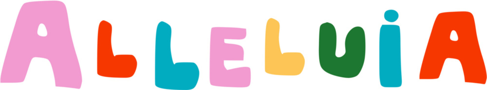 Simple Doodle Hand-Drawn Alleluia Word Lettering