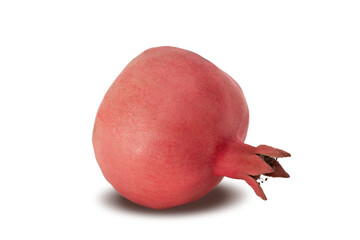 Fresh pomegranate fruit isolated on a clean white background highlighting its natural color and shape