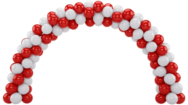 Festive balloon arch creates a celebratory atmosphere for your next event or party decoration element - Powered by Adobe