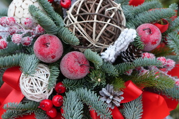 Festive Winter Floral Arrangement with Evergreen Spruce