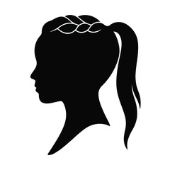 Silhouette Headshot with Trendy Braid Styles, Smooth Edges,