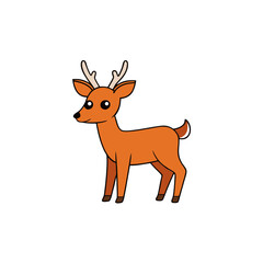Fototapeta premium Vector Clip Art Deer on White Background for Web and Graphic Design