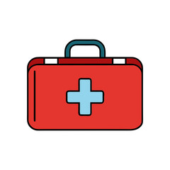 Obraz premium Vector Clip Art First Aid Kit on White Background for Web and Graphic Design