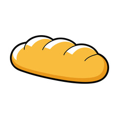 Vector Clip Art Garlic Bread on White Background for Web and Graphic Design
