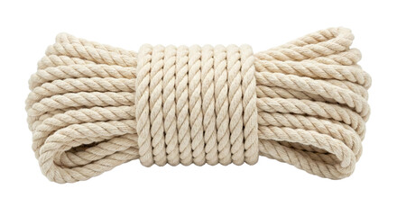 Coiled bundle of natural beige cotton rope © BTG