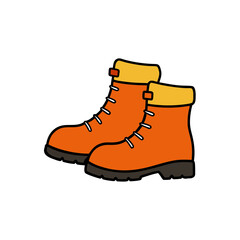 Vector Clip Art Hiking Boots on White Background for Web and Graphic Design