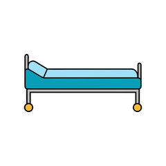 Vector Clip Art Hospital Bed on White Background for Web and Graphic Design