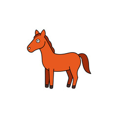 Vector Clip Art Horse on White Background for Web and Graphic Design