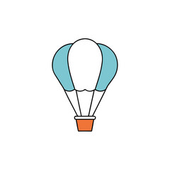 Vector Clip Art Hot Air Balloon on White Background for Web and Graphic Design