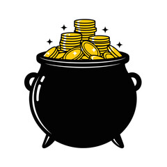 pot with gold coins