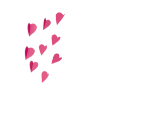 Pink Paper Hearts on White Background. Romantic Flat Lay for Valentines Day or Wedding Decor