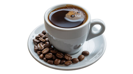 Obraz premium Start your day with rich black coffee and roasted beans, perfect for a morning pick me up