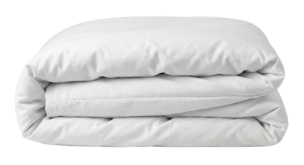 Folded white duvet cover or bed linen stack mockup