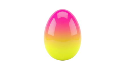 Glossy gradient neon pink and yellow Easter egg