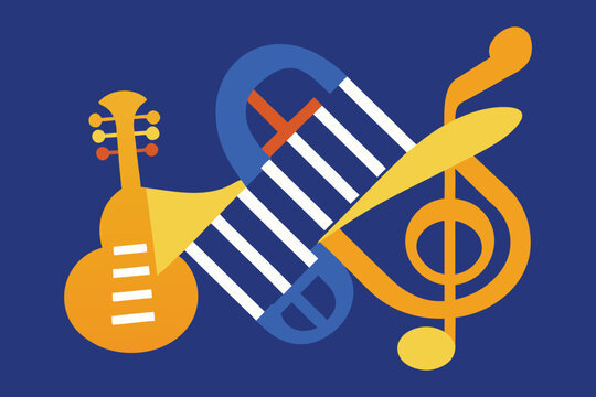 International Jazz Day Musical DNA Vector Illustration