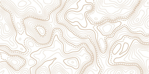 Seamless Light topographic topo contour map background, vector illustration .Mountain trail terrain or path. Vector illustration. © MDSOHEL
