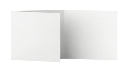 Blank white bi-fold greeting card or brochure mockup