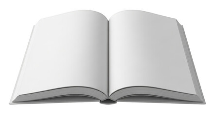 Open blank book isolated on transparent background