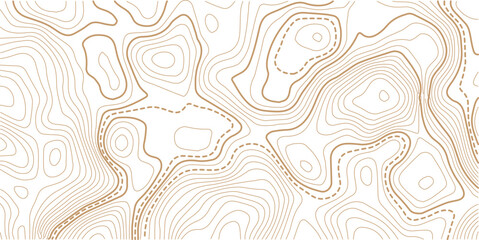 Seamless Light topographic topo contour map background, vector illustration .Mountain trail terrain or path. Vector illustration. © MDSOHEL