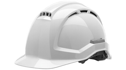 Fototapeta premium Protecting workers on construction sites with durable white safety helmet for head protection at industrial job