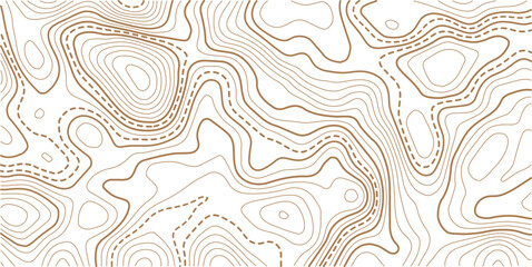 Seamless Light topographic topo contour map background, vector illustration .Mountain trail terrain or path. Vector illustration. © MDSOHEL