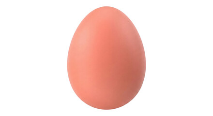 Single solid matte coral pink Easter egg standing upright