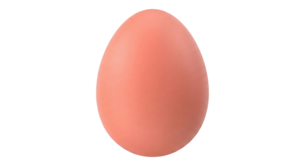 Single solid matte coral pink Easter egg standing upright