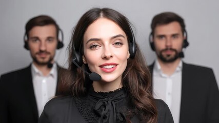 Call center team members collaborating in a professional environment during work hours focused on providing excellent customer service