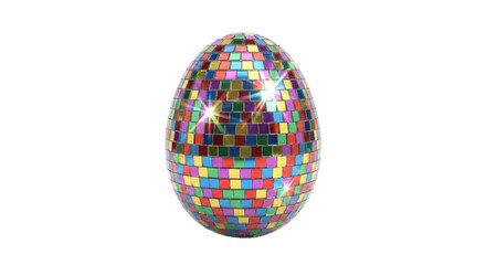 Colorful disco ball mosaic Easter egg