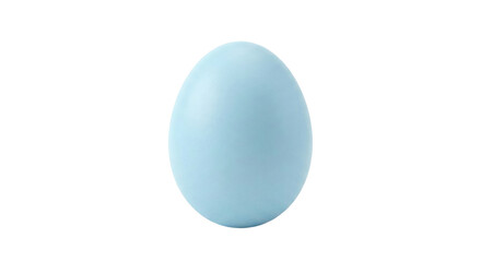 Single solid pastel blue Easter egg standing upright