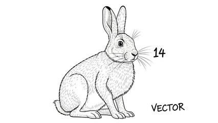 Charming hand-drawn rabbit illustration perfect for springtime designs and Easter themes, adding a touch of whimsy