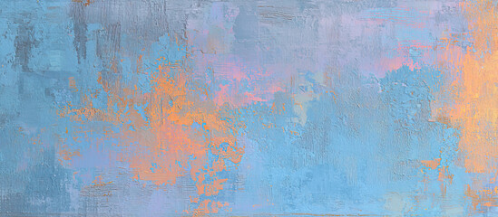 Obraz premium Orange and blue grunge abstract brush stroke painting background