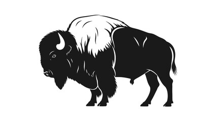 Majestic bison silhouette, a symbol of strength and resilience, perfect for branding and nature-themed designs