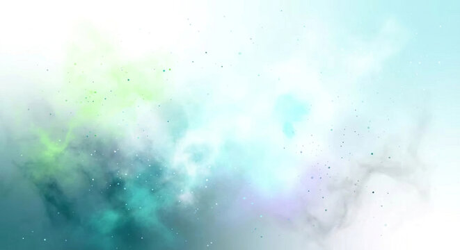 Dreamy pastel watercolor splash with serene teal, green and white hues for a calming effect