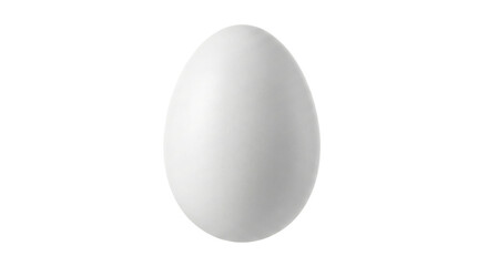 Single plain white chicken egg standing upright