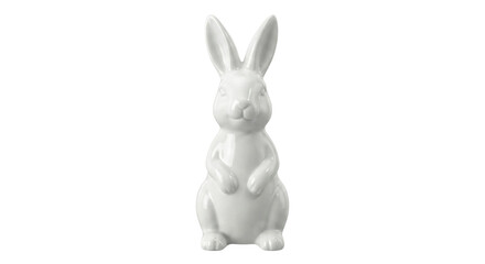 Obraz premium White glossy ceramic Easter bunny rabbit figurine
