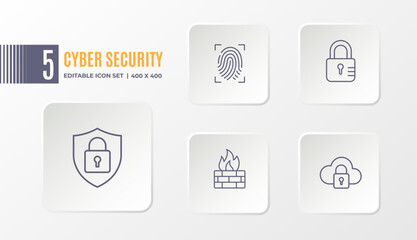 Cybersecurity and Data Protection Icon Set
