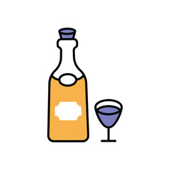 Champagne icon vector stock with isolated on white background illustration
