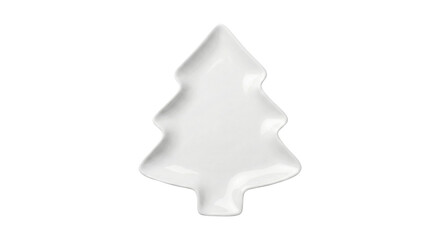 White ceramic Christmas tree shaped serving plate