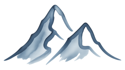 Abstract Mountain Peaks in Blue Hues mountains nature Transparent Background.