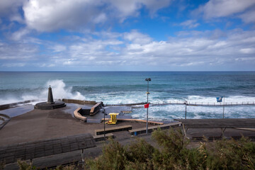 Lighthouse and waves, Bajamar, Tenerife, Spain