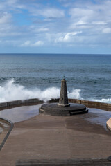 Lighthouse and waves, Bajamar, Tenerife, Spain