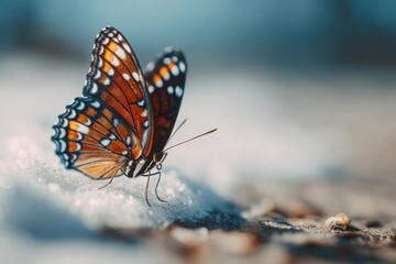 Obraz premium Close-up of butterfly with intricate wing pattern