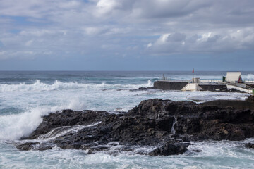 Rocky coast and Atlantic ocean, Tenerife, Spain
