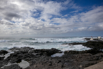 Rocky coast and Atlantic ocean, Tenerife, Spain