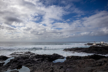 Rocky coast and Atlantic ocean, Tenerife, Spain