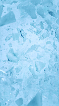 Super Slow Motion of Exploding Ice Shards , Close-up