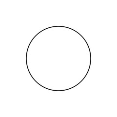 Illustration of a simple black circle with a thin outline on a white background displaying simplicity and geometry
