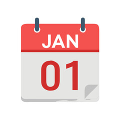 vector calendar icon of 1st january
